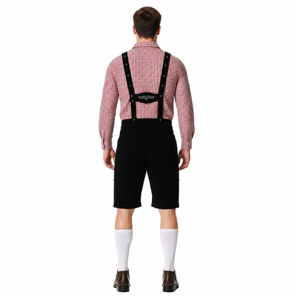 Carnival Costume with Plaid Shirt and Shorts back view