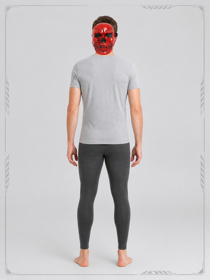 Red and Black Skull Carnival Mask for Halloween back view