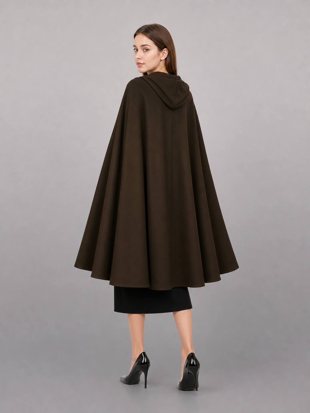 Brown Hooded Carnival Cloak
