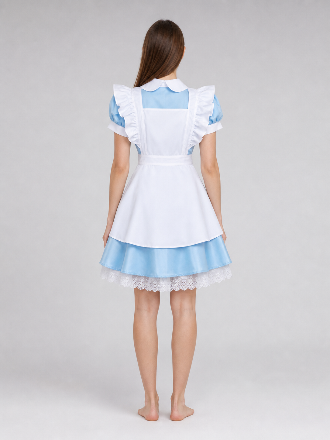 Maid-style costume dress, blue and white