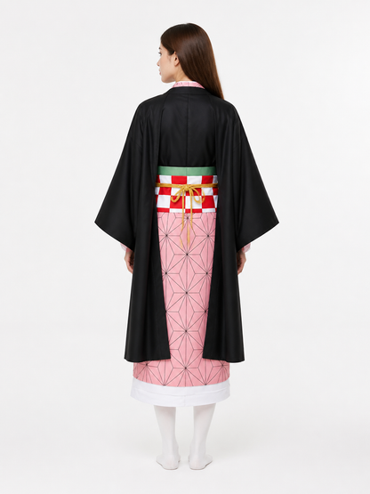 Anime Cosplay Costume with Black Kimono