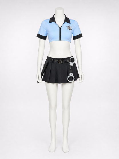 Police Costume with Skirt and Short Top