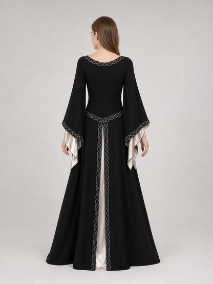 Long Black Dress with Celtic Trim