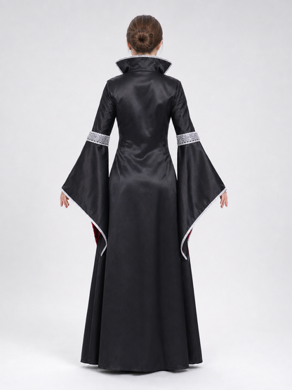Gothic Dress with Cape, Patterns, and Pendant