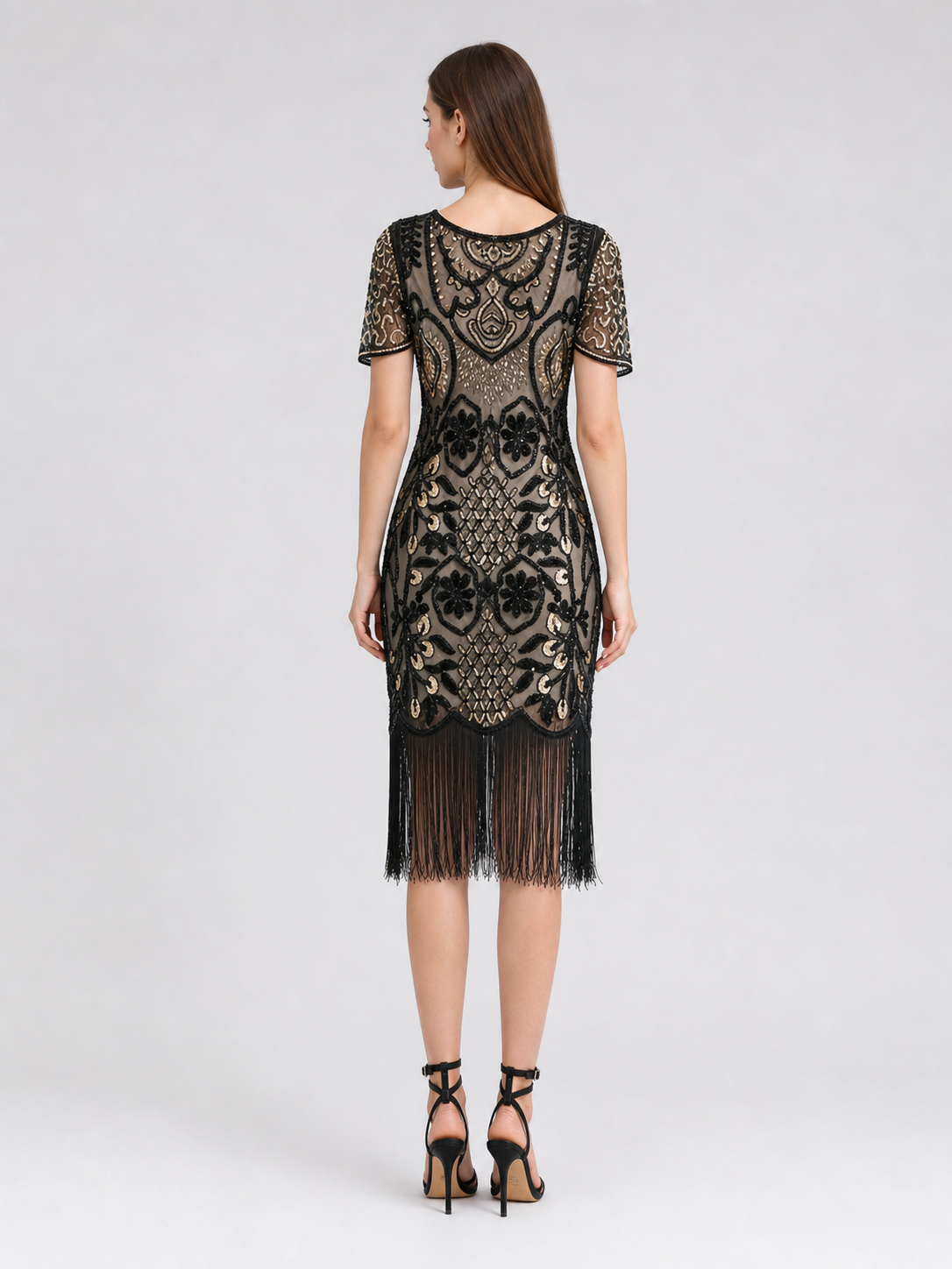 Art Deco Fringe and Sequin Cocktail Dress
