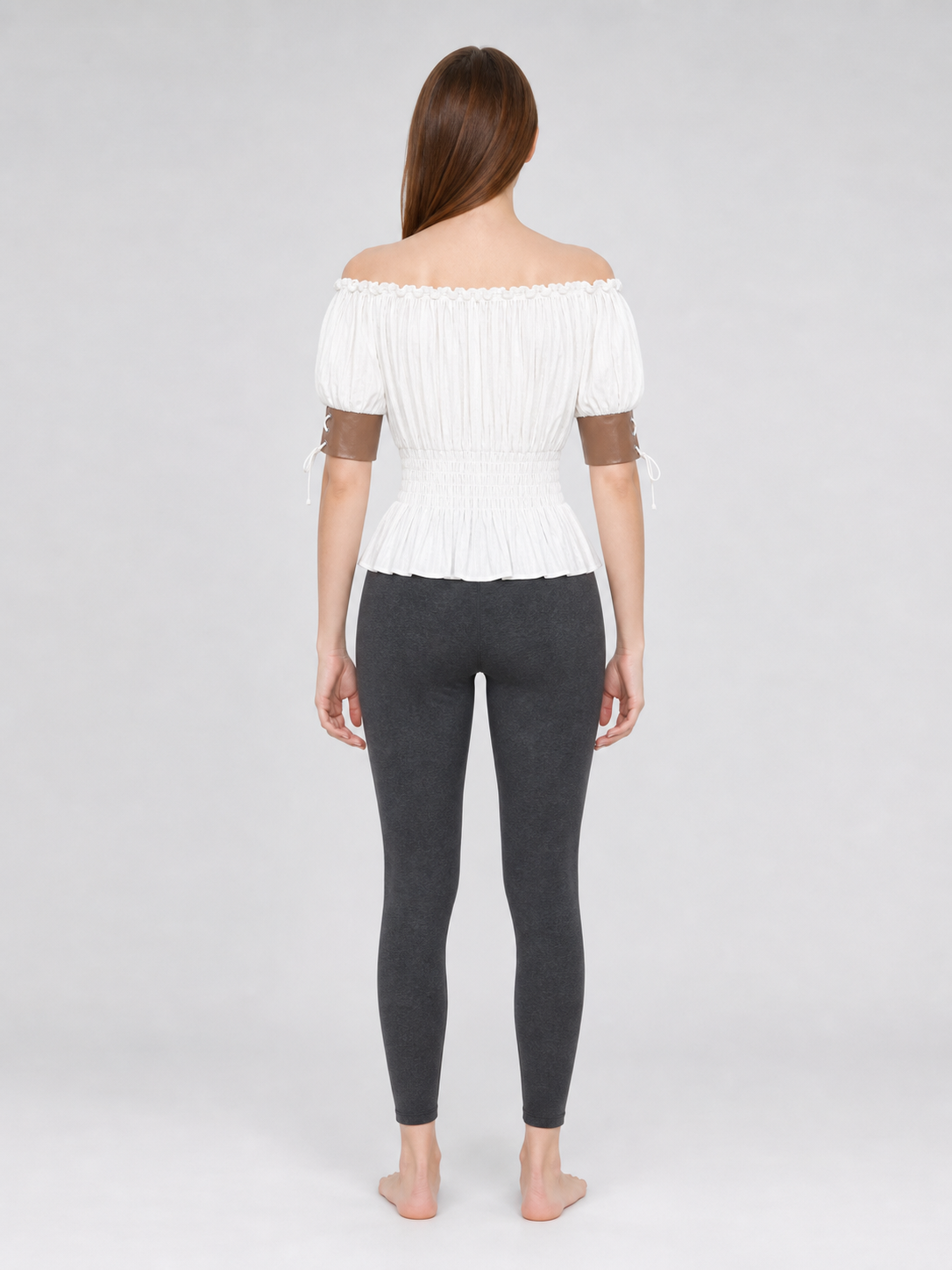 Off-the-Shoulder Blouse with Puff Sleeves