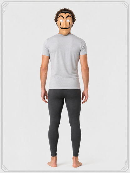 Carnival Mask with Black Mustache and Eyebrows back view