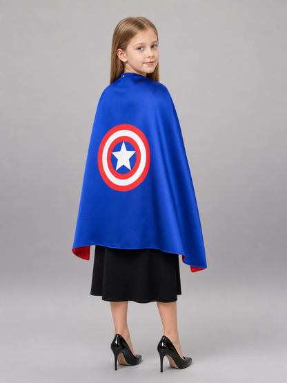 Blue Costume Cape with Superhero Mask