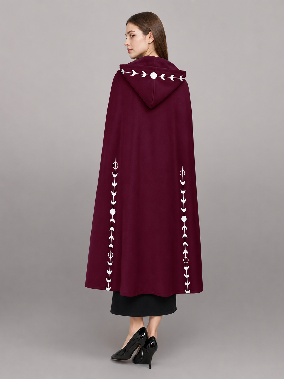 Burgundy Hooded Carnival Cloak