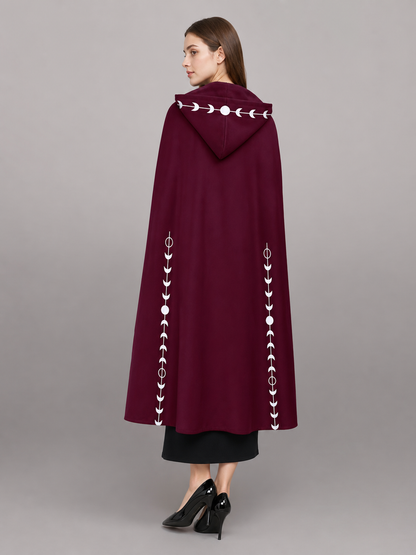 Burgundy Hooded Carnival Cloak