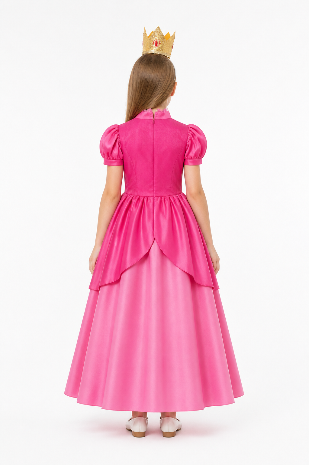Princess Dress with Crown and Full Skirt back view