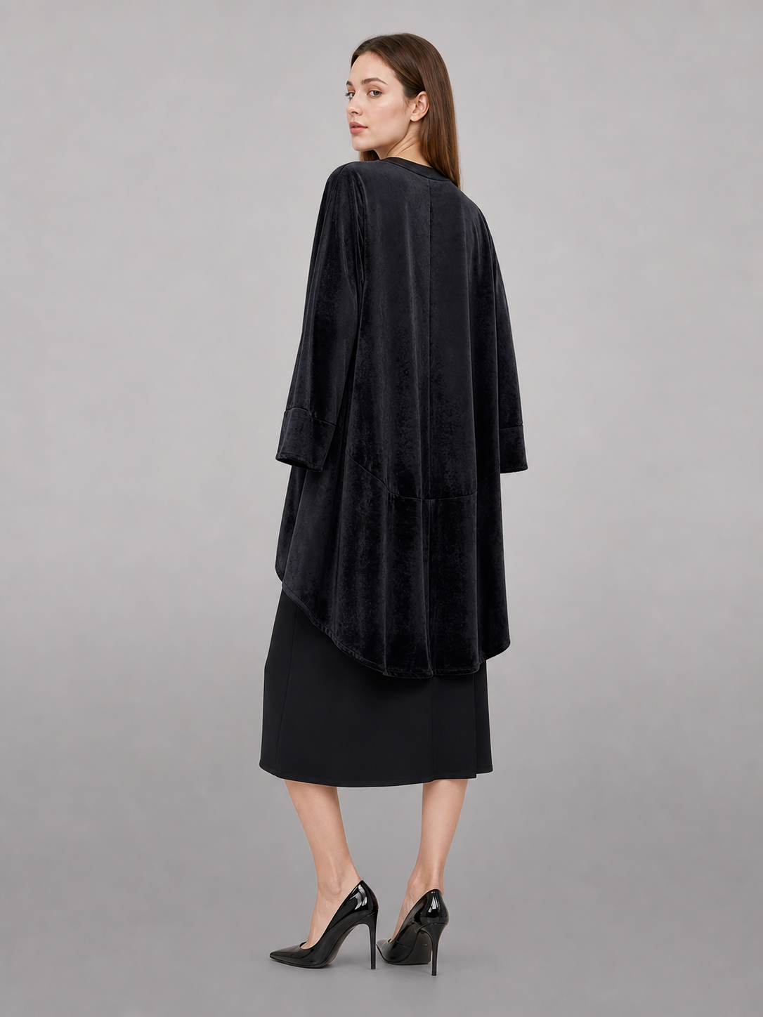 Black Carnival Cloak with Long Sleeves