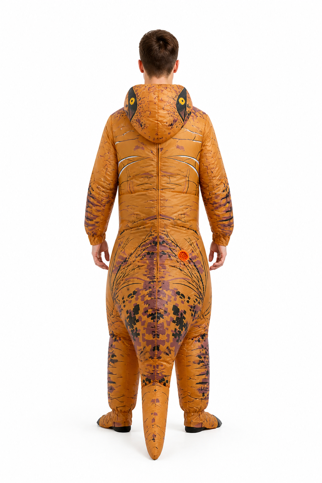 Brown Tyrannosaurus Costume with Open Mouth back view