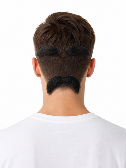 Black Fake Beard and Eyebrows for Masquerade