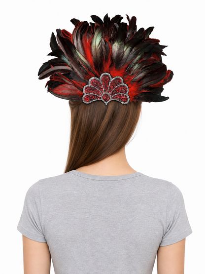 Red Feather Carnival Headpiece