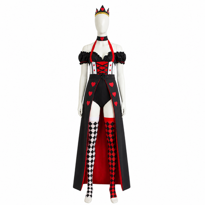 Carnival Costume Jumpsuit with Crown and Knee-High Socks back view