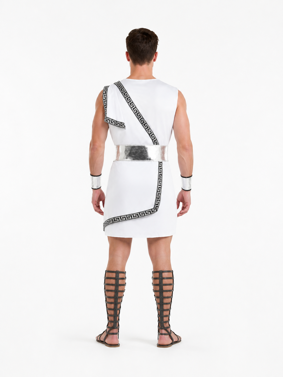 Ancient Greek Stage Costume with Meander and Belt back view