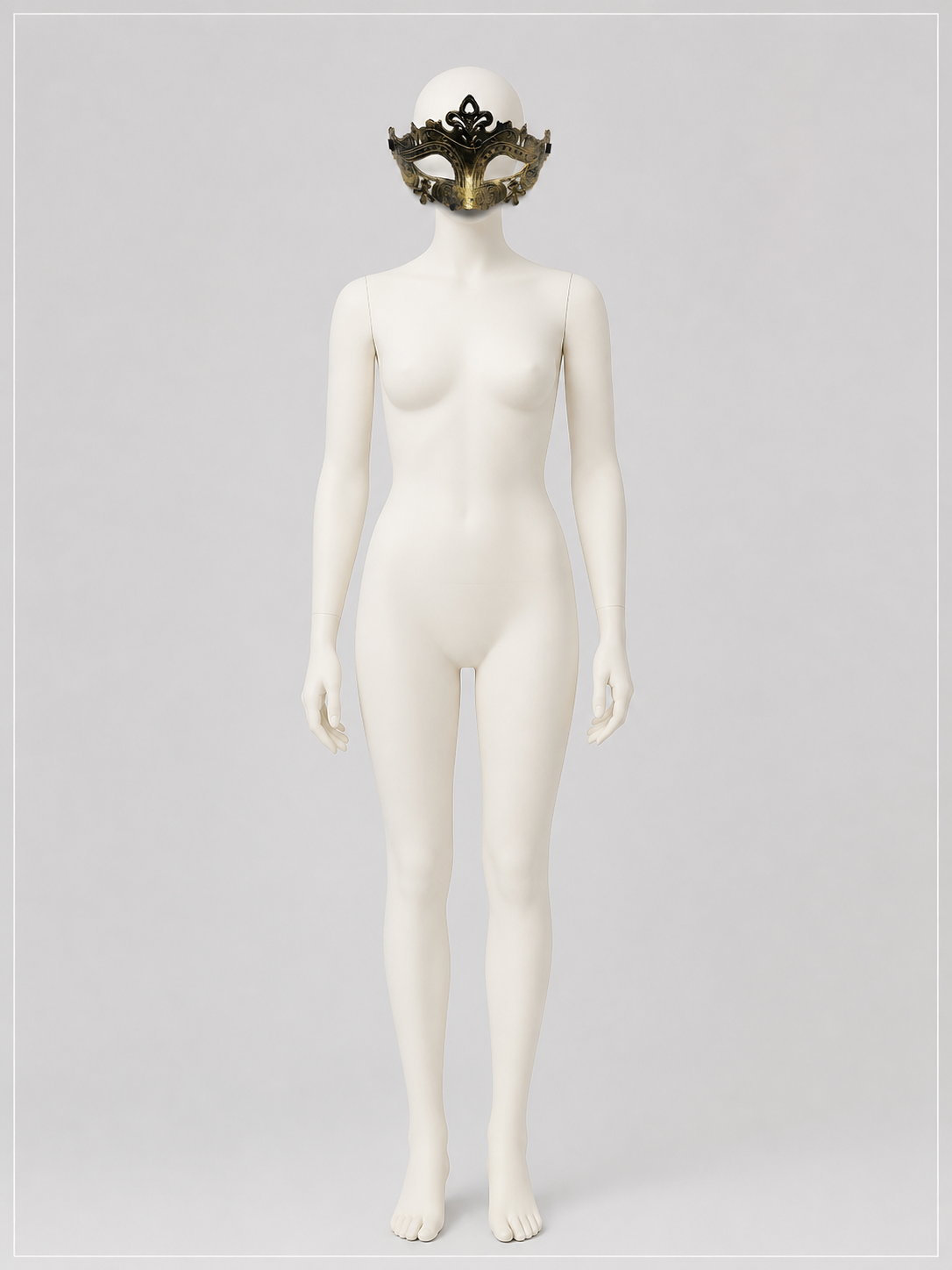 Bronze-Gold Carnival Mask for Halloween and Cosplay back view