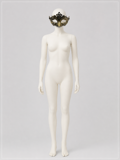 Bronze-Gold Carnival Mask for Halloween and Cosplay back view