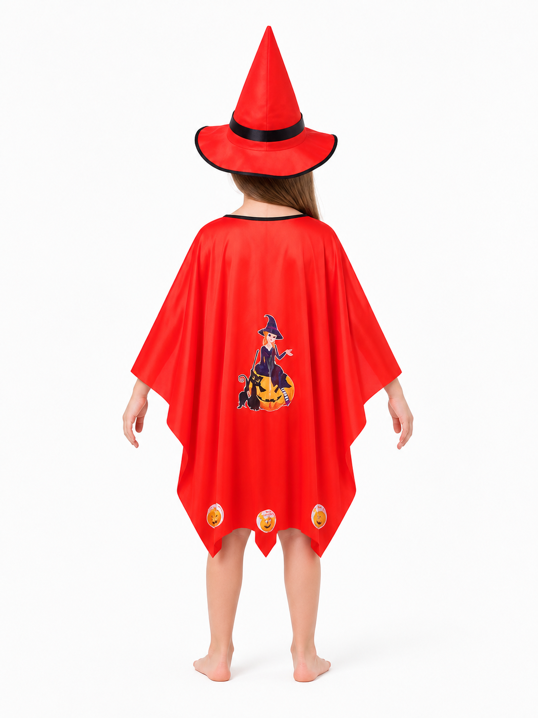 Costume Set with Cape and Pointed Hat back view