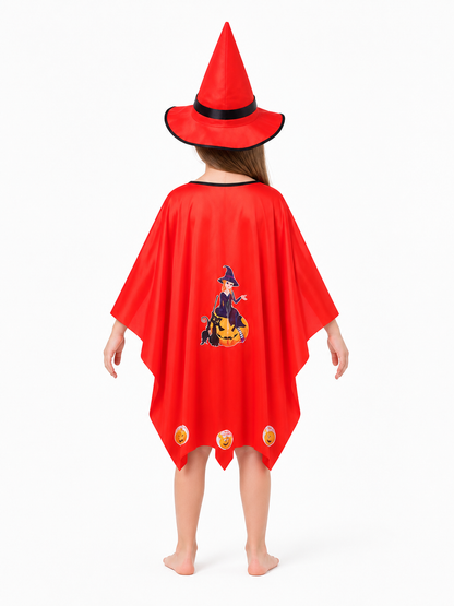 Costume Set with Cape and Pointed Hat back view