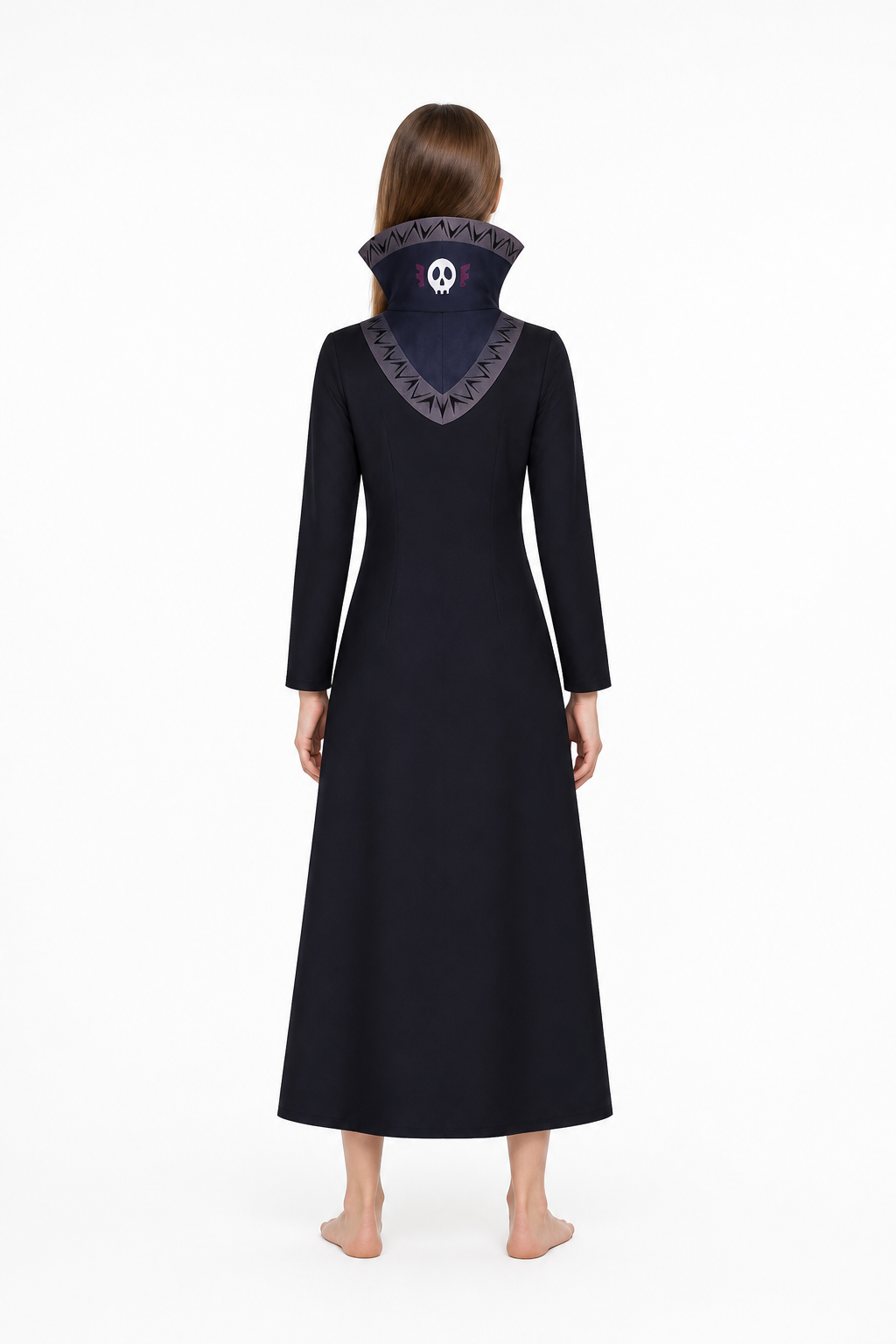 Long Kurapika Cosplay Robe with a High Collar back view