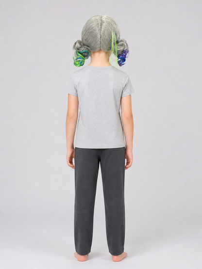 Gray Carnival Wig with Colored Strands for Cosplay