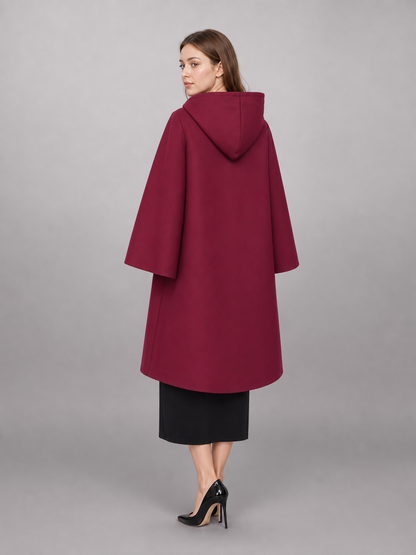 Maroon Medieval Hooded Carnival Cloak