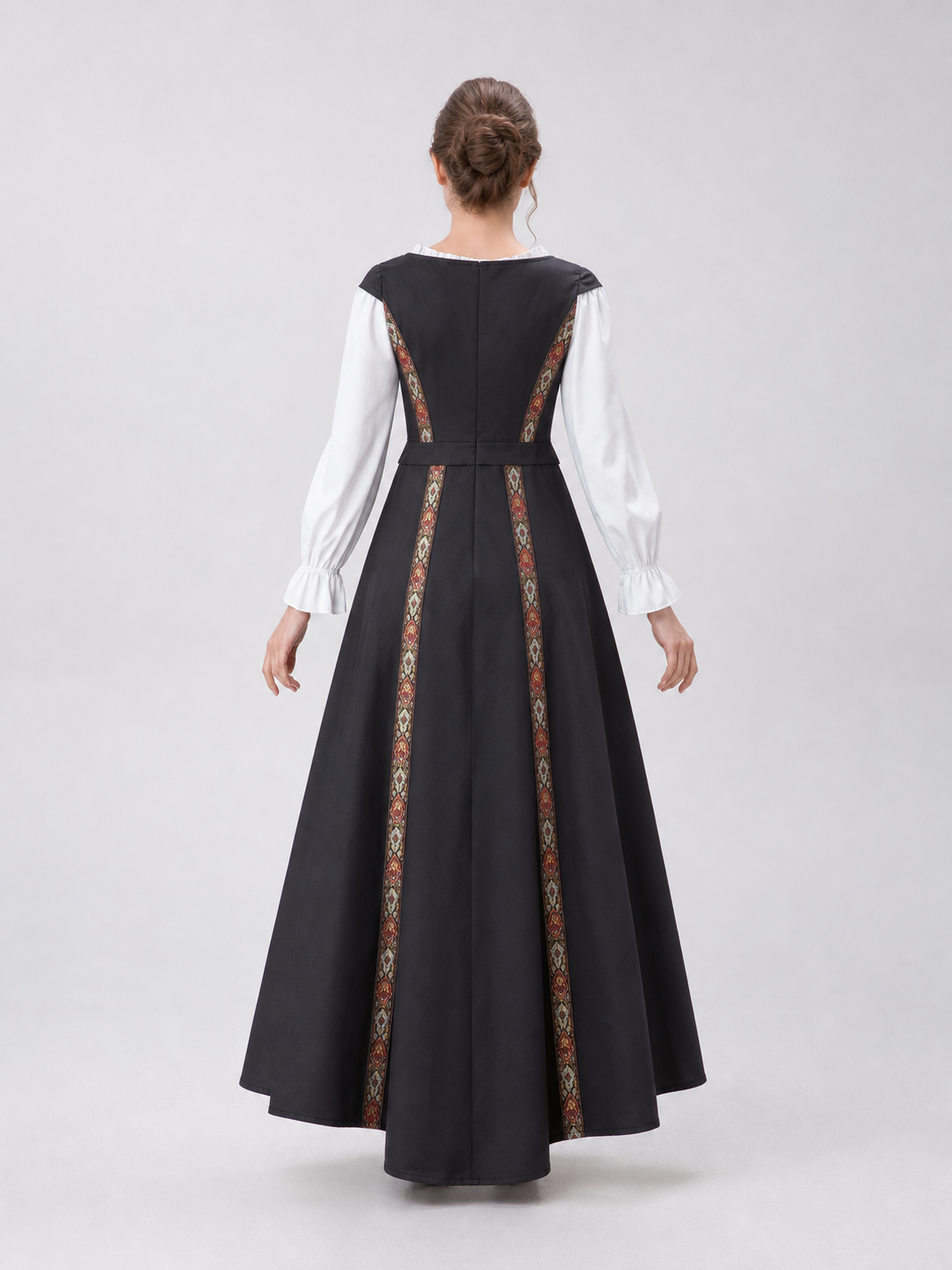 Historical Costume with Lacing and Colorful Trim