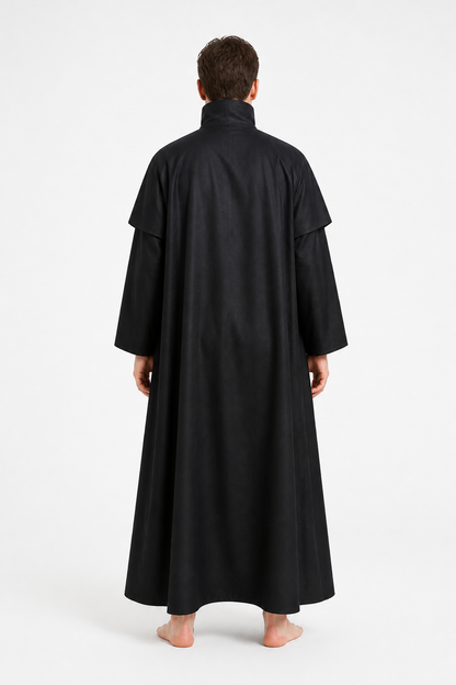 Black High-Collar Robe for Cosplay back view