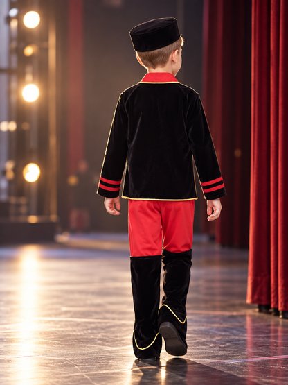 Stage Costume with Red and Gold Trim back view
