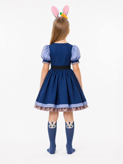 Kids' Halloween Police Rabbit Costume back view
