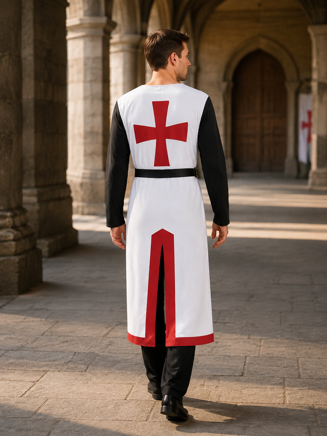 Medieval Templar Cloak for Halloween and Stage Performances