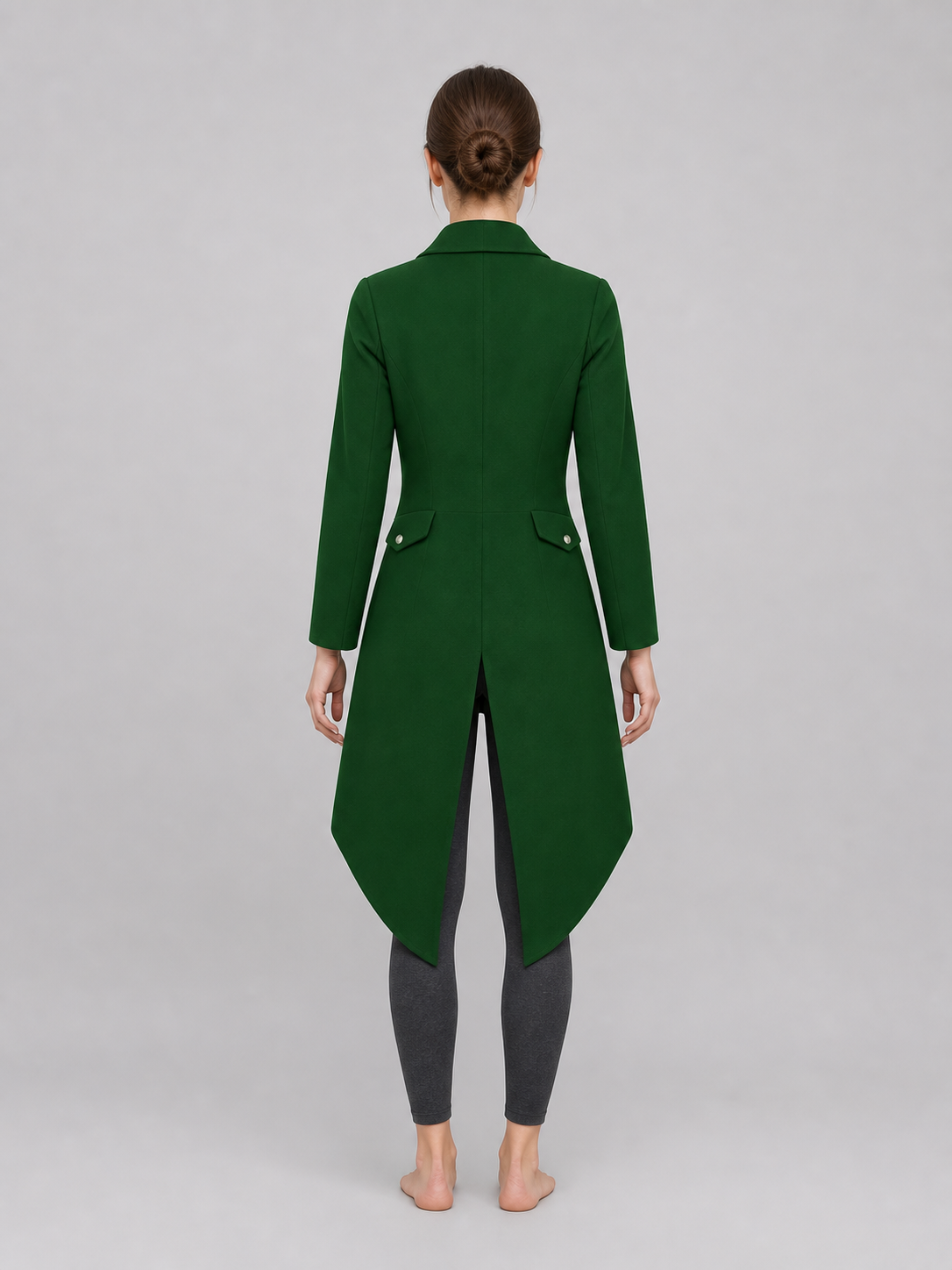 Long Dark Green Gothic-Style Tailcoat