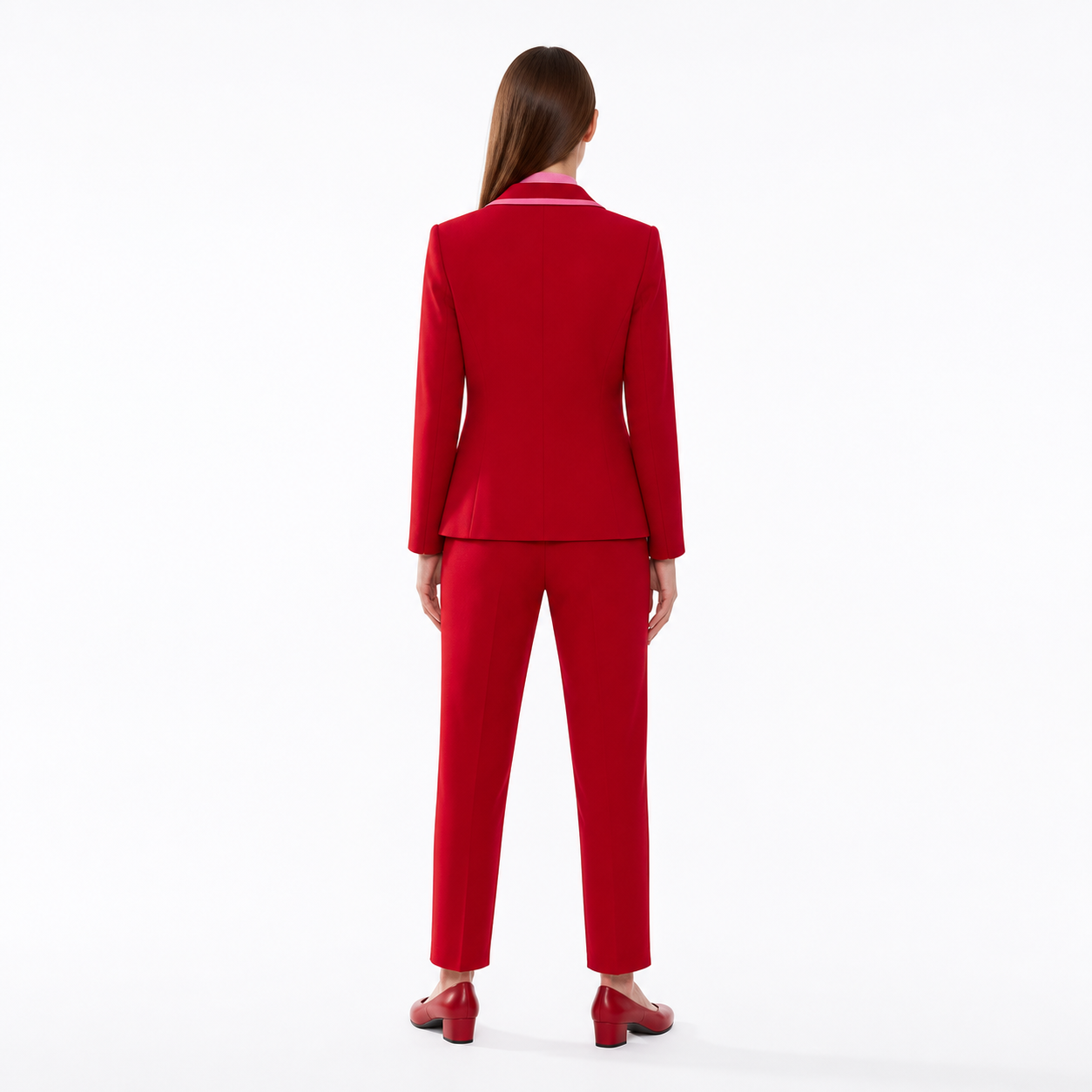 Pantsuit with Blazer, Pants, and Turtleneck back view