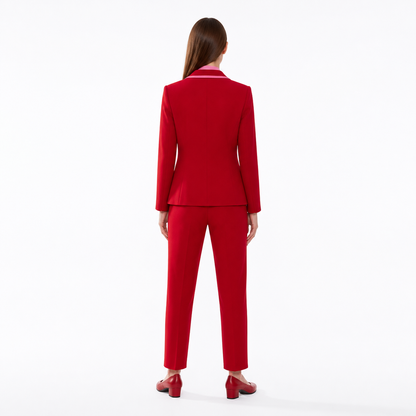 Pantsuit with Blazer, Pants, and Turtleneck back view