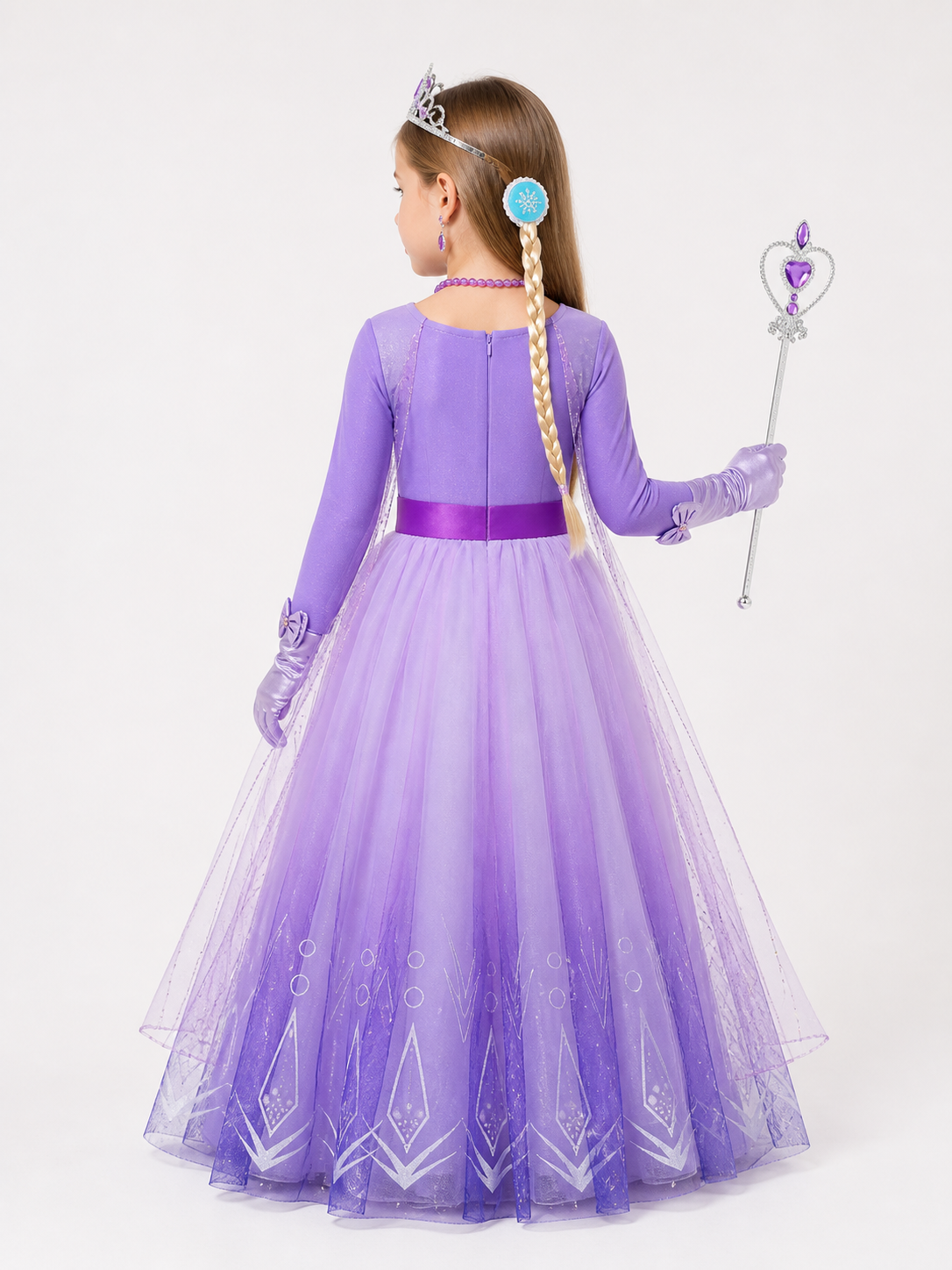 Snow Queen Costume for Halloween and Cosplay back view