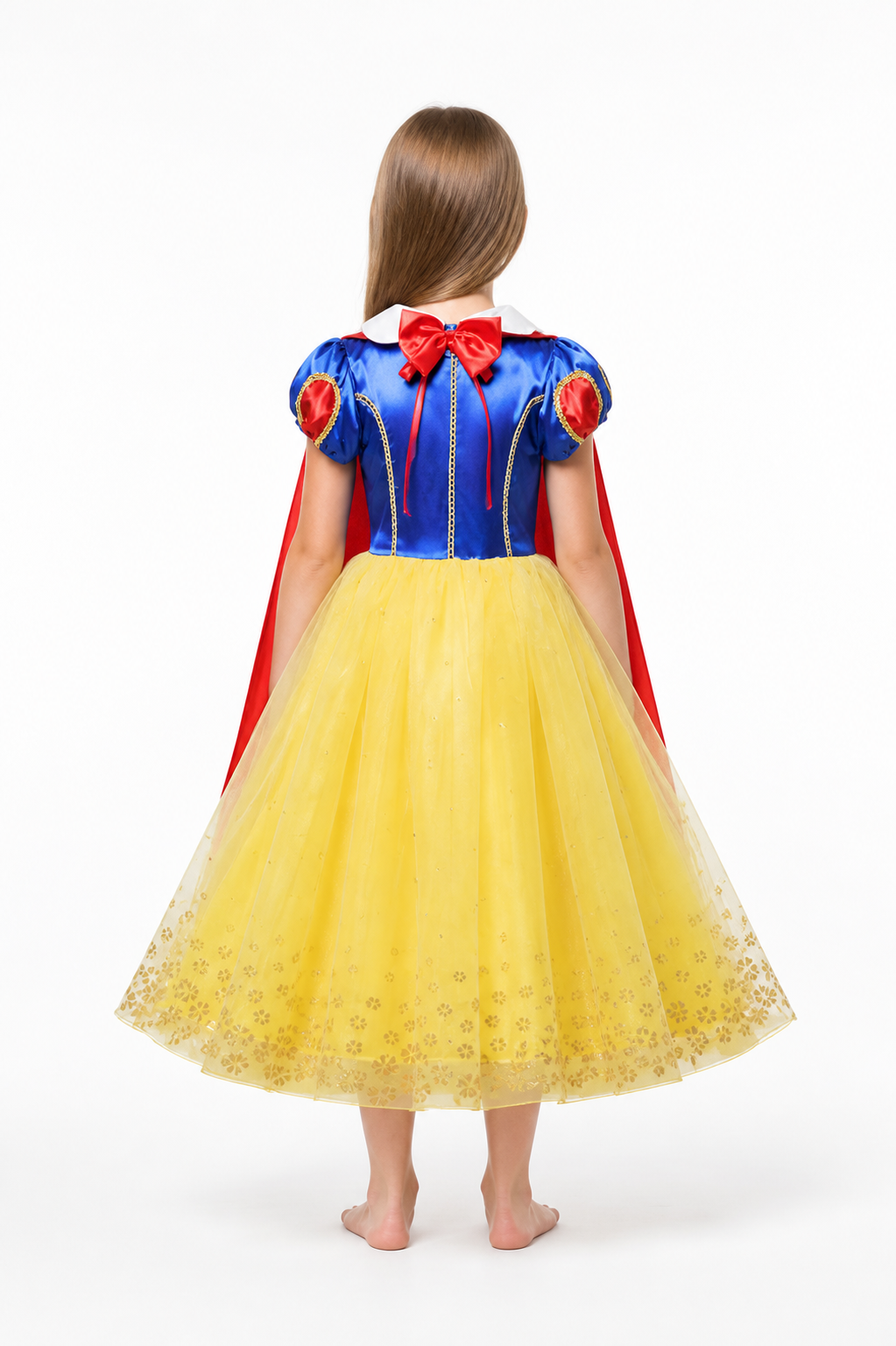 Princess Dress with Cape and Full Skirt back view