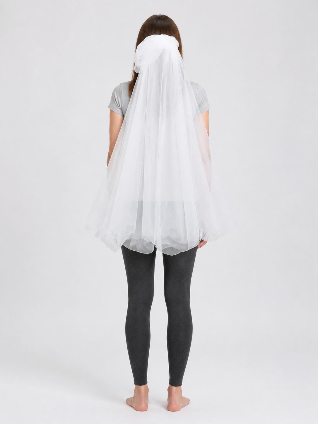 White Double-Layer Halloween Carnival Headpiece back view