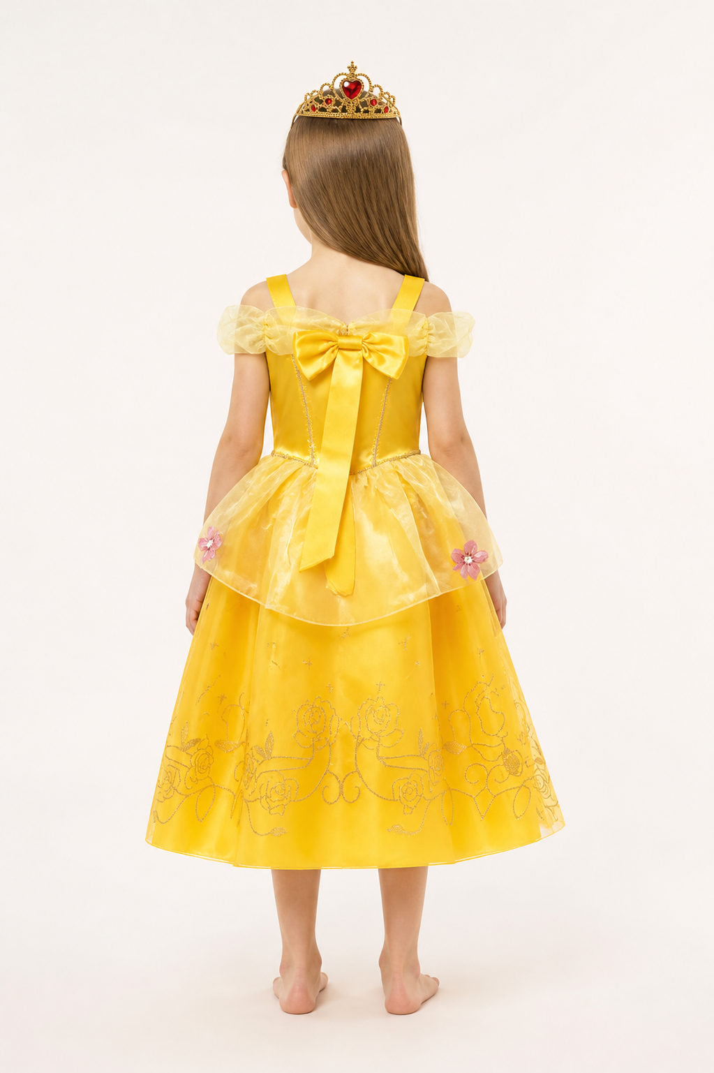 Princess dress with crown and bow for Halloween back view