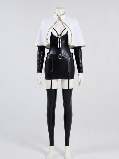Religious cosplay costume with cape and cross