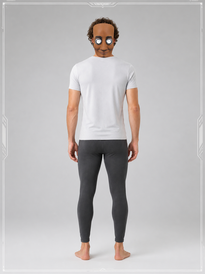 Brown Carnival Mask with Bulging Eyes back view