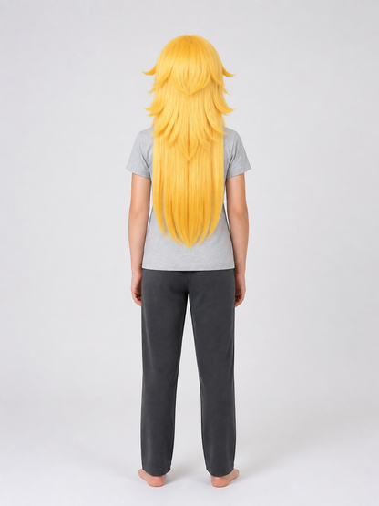 Golden Carnival Wig for Halloween and Cosplay back view