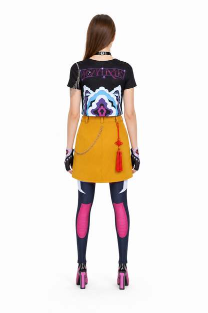 Cosplay Costume: Top, Skirt, and Accessories back view