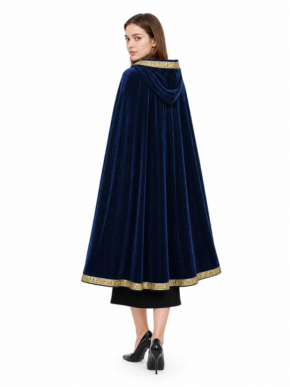 Dark Blue Hooded Costume Cloak