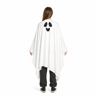 Hooded Ghost Costume with Long Hem back view