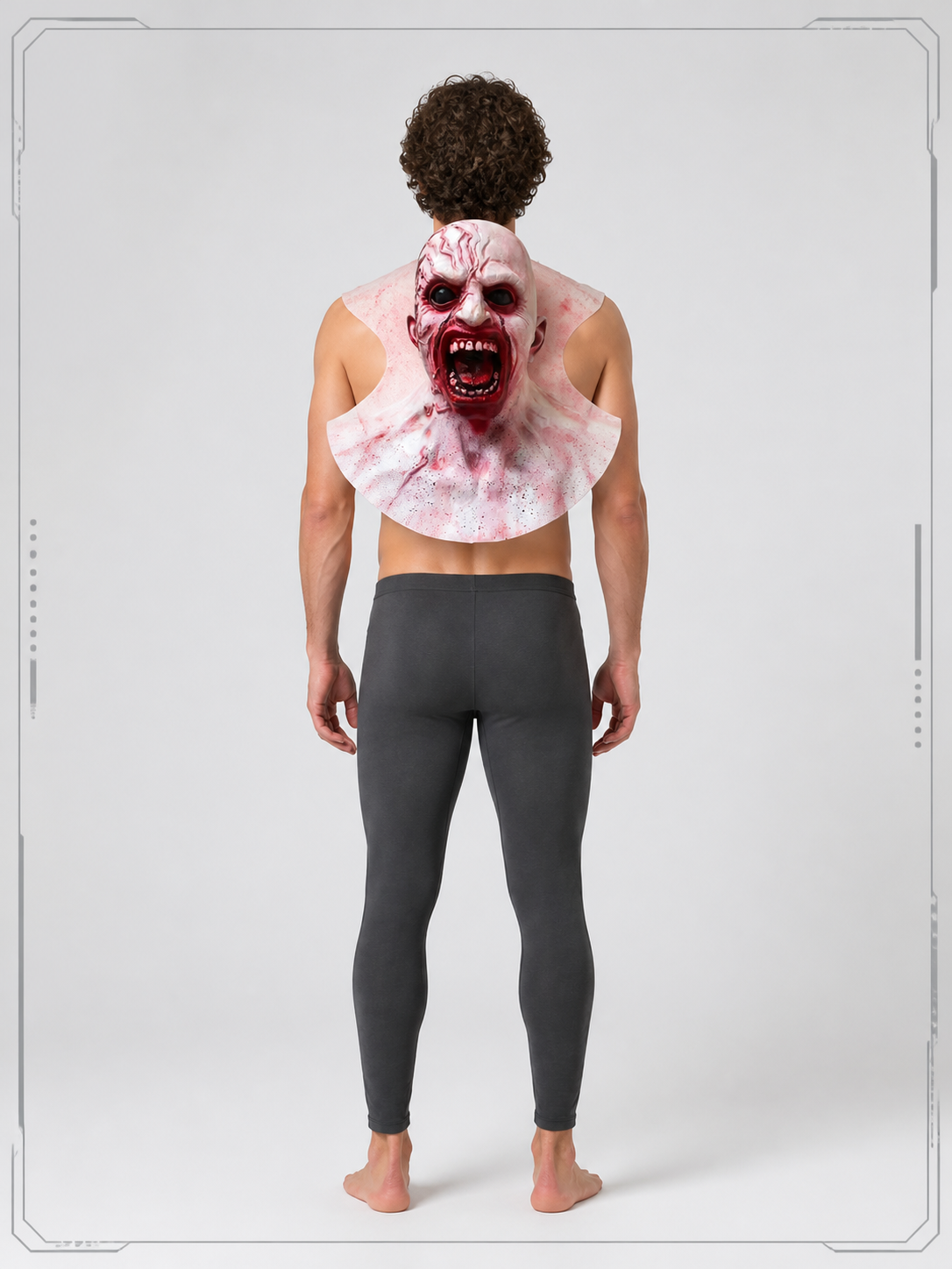 Halloween Zombie Mask with Red Blood Marks back view