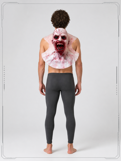 Halloween Zombie Mask with Red Blood Marks back view