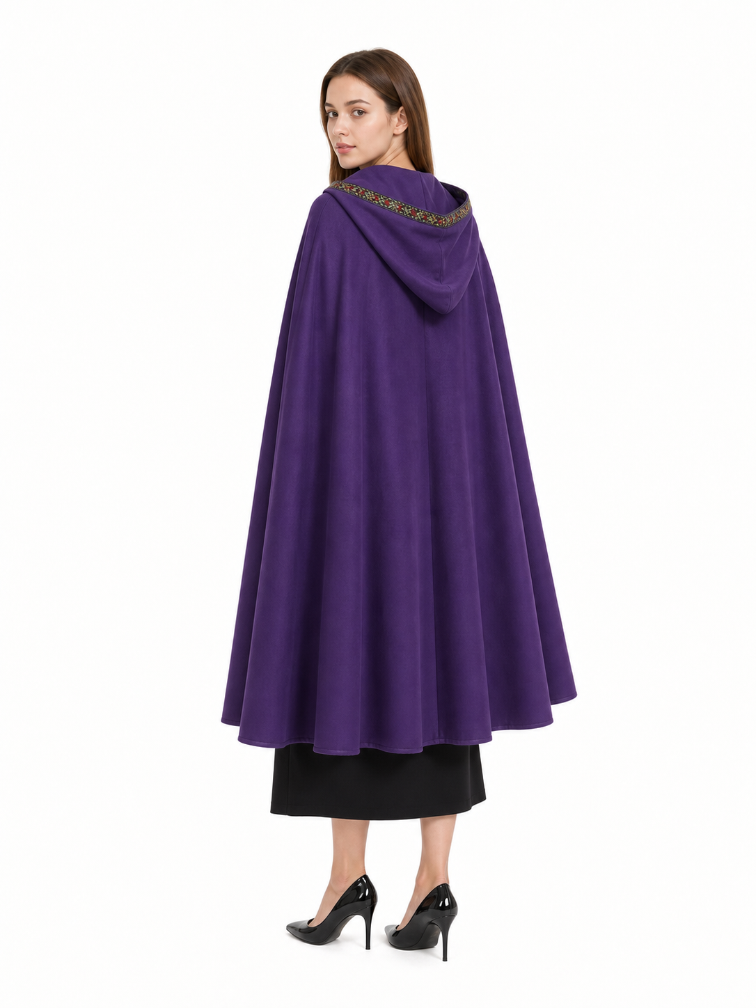 Purple Hooded Carnival Cloak