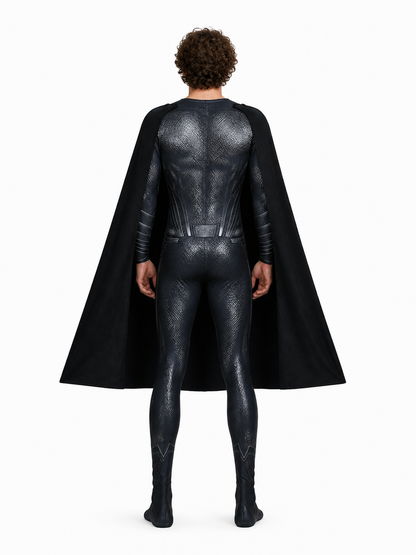 Superman Costume with Long Cape back view
